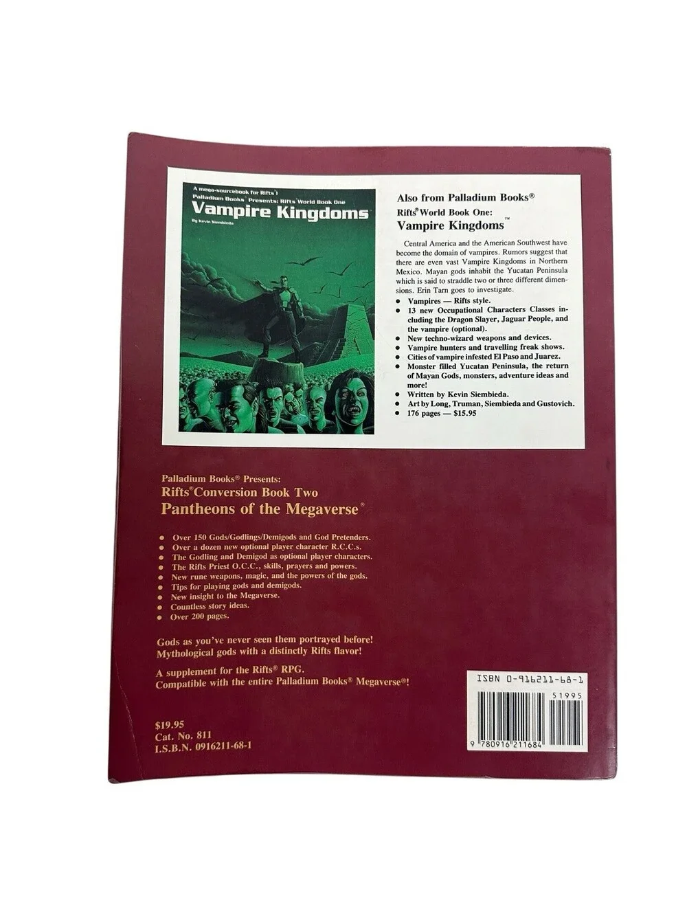 Pantheons Of The Megaverse Palladium Books Presents Rifts Conversion Book 2